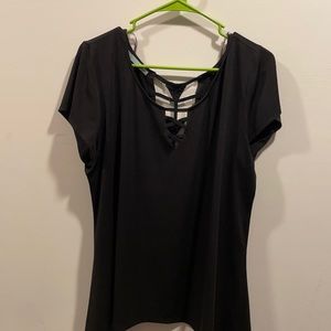 Black open back tee